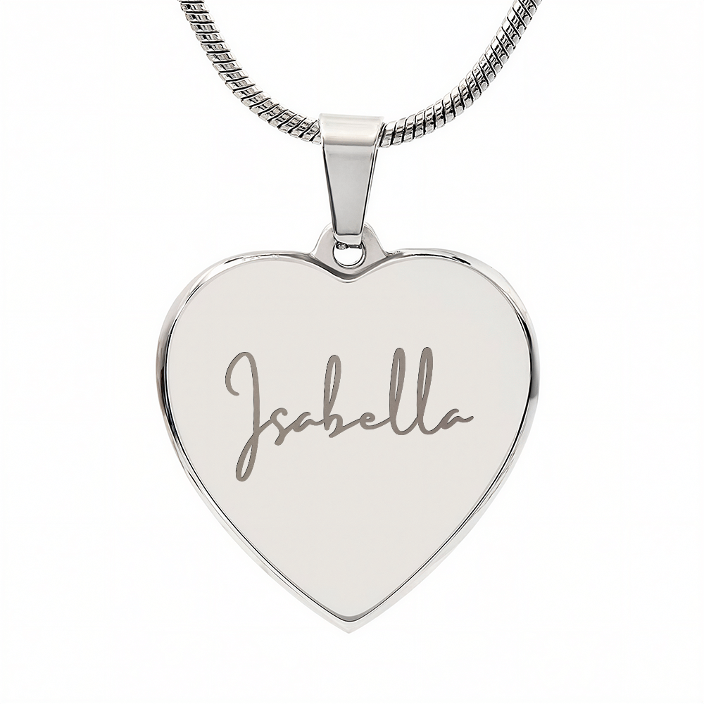 Custom Name and Birthstone Heart Necklace – Personalized Gift in Stainless Steel