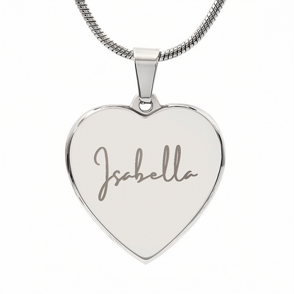 Custom Name and Birthstone Heart Necklace – Personalized Gift in Stainless Steel