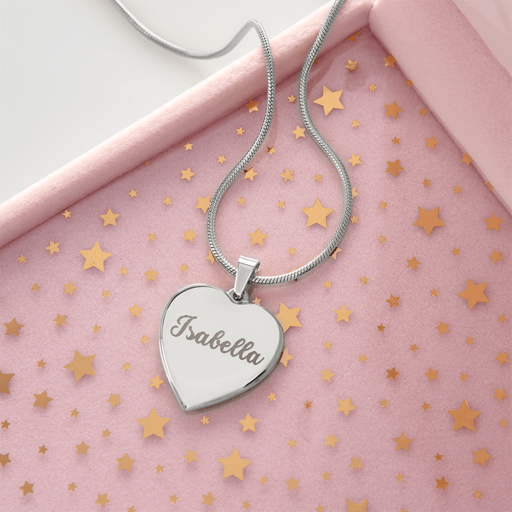 Custom Name and Birthstone Heart Necklace – Personalized Gift in Stainless Steel