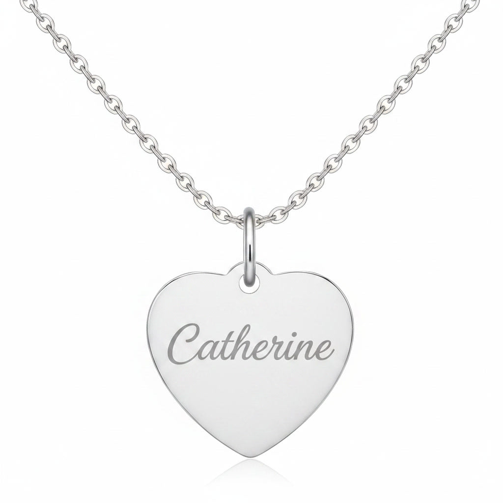 Custom Name Birthstone Heart Necklace with Personalized Engraving