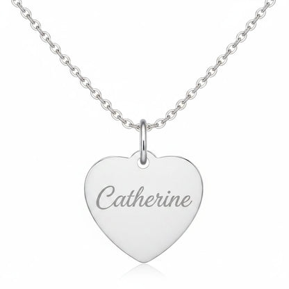 Custom Name Birthstone Heart Necklace with Personalized Engraving