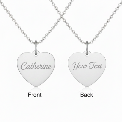 Custom Name Birthstone Heart Necklace with Personalized Engraving