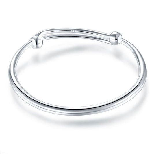 Pulsera ajustable de plata pura para niñas