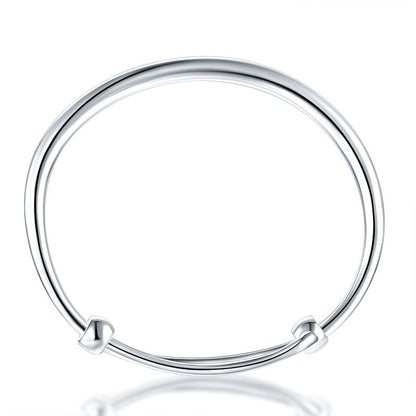 Pulsera ajustable de plata pura para niñas