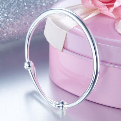Pulsera ajustable de plata pura para niñas