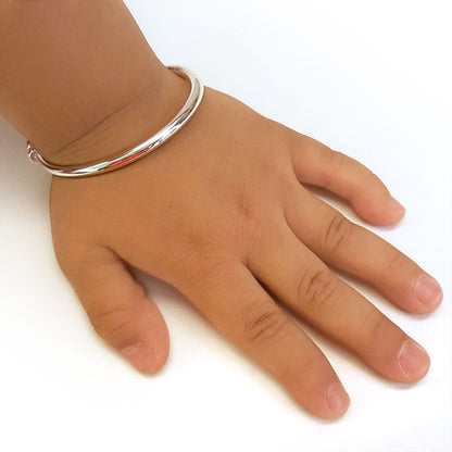 Pulsera ajustable de plata pura para niñas