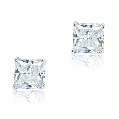 1 CT. Princess Cut Simulated Diamond Stud Earrings in Sterling Silver