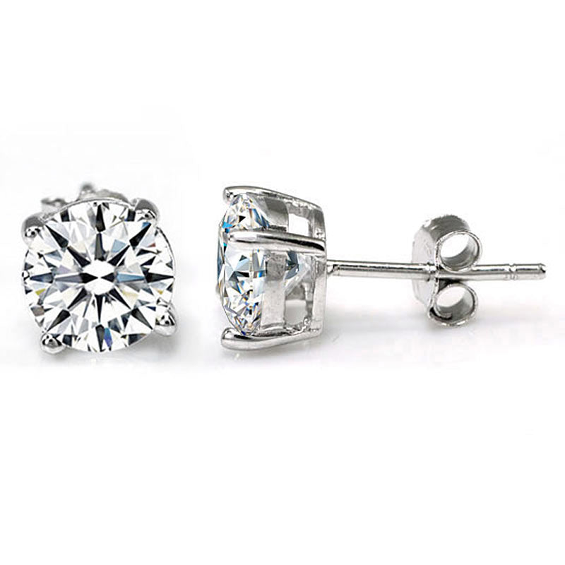 1 CT. Round Simulated Diamond Stud Earrings in Sterling Silver