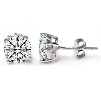 1 CT. Round Simulated Diamond Stud Earrings in Sterling Silver