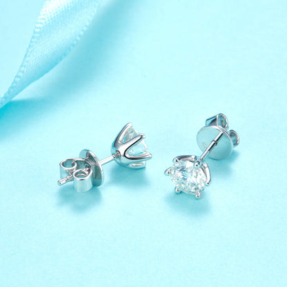 0.5 CT. Moissanite Diamond Stud Earrings in Sterling Silver
