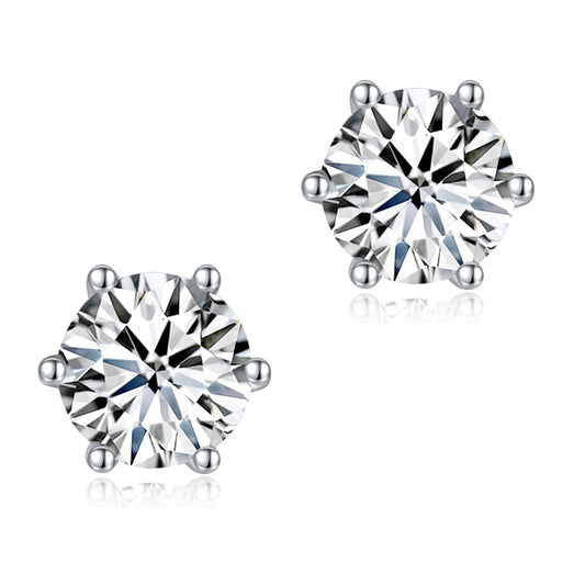 0.5 CT. Moissanite Diamond Stud Earrings in Sterling Silver