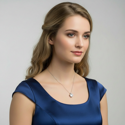 5 CT. Heart Cut Simulated Diamond Pendant Necklace in Sterling Silver