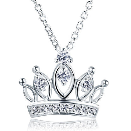 Collar con colgante de corona en plata de ley para niñas