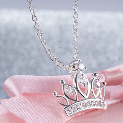 Collar con colgante de corona en plata de ley para niñas