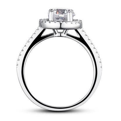 1.25 CT. Round Simulated Diamond Halo Ring in Sterling Silver