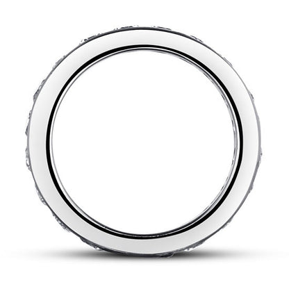 Alliance en argent sterling sertie de diamants synthétiques ronds de 3 mm