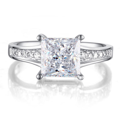 1.5 CT. Princess Cut Simulated Diamond Ring in Sterling Silver