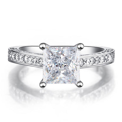 1.5 CT. Princess Cut Simulated Diamond Engagement Ring in Sterling Silver