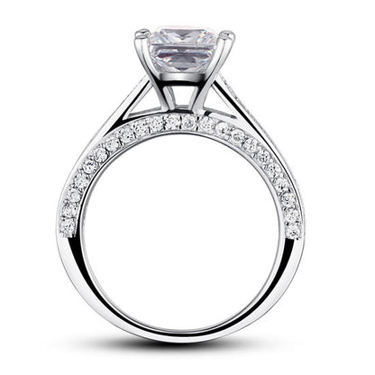 1.5 CT. Princess Cut Simulated Diamond Engagement Ring in Sterling Silver