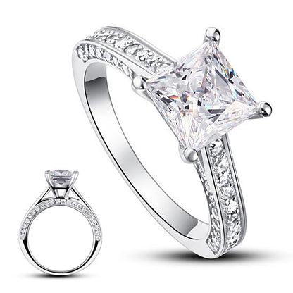 1.5 CT. Princess Cut Simulated Diamond Engagement Ring in Sterling Silver