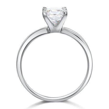 1 CT. Princess Cut Simulated Diamond Solitaire Engagement Ring in Sterling Silver