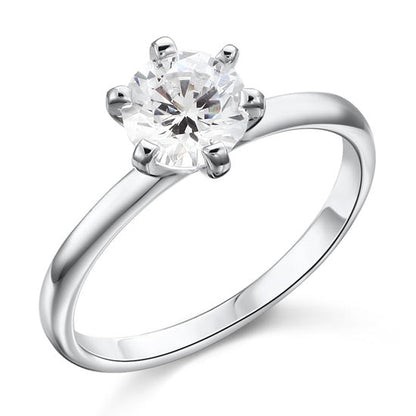 1 CT. Round Simulated Diamond Solitaire Ring in Sterling Silver