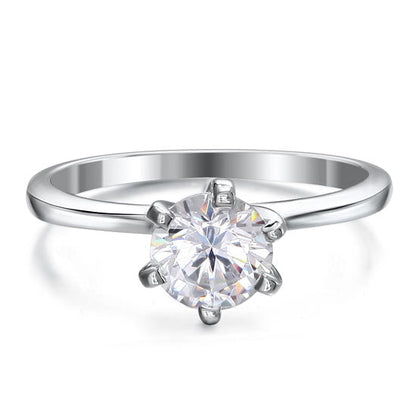 1 CT. Round Simulated Diamond Solitaire Ring in Sterling Silver