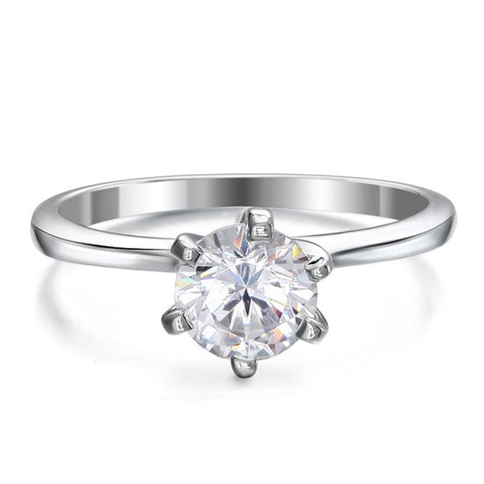 1 CT. Round Simulated Diamond Solitaire Ring in Sterling Silver