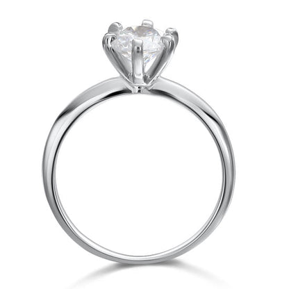 1 CT. Round Simulated Diamond Solitaire Ring in Sterling Silver