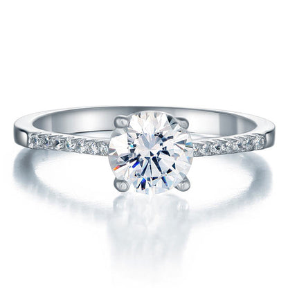 1.25 CT. Round Simulated Diamond Pavé Ring in Sterling Silver