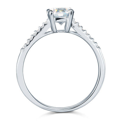 1.25 CT. Round Simulated Diamond Pavé Ring in Sterling Silver