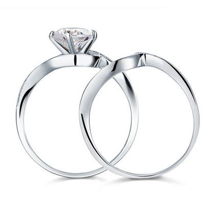 1.25 CT. Simulated Diamond Swirl Bridal Set in Sterling Silver