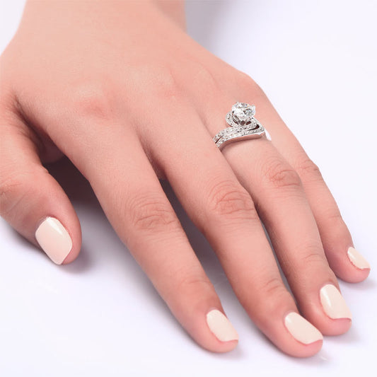 1.25 CT. Simulated Diamond Swirl Bridal Set in Sterling Silver