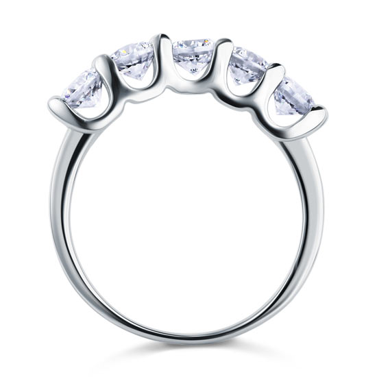 1.25 CT. Five-Stone Simulated Diamond Ring in Sterling Silver