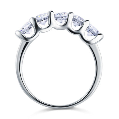 1.25 CT. Five-Stone Simulated Diamond Ring in Sterling Silver