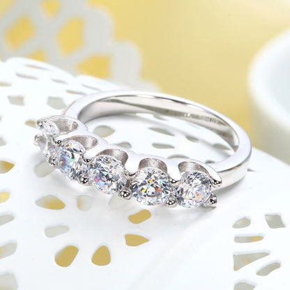 1.25 CT. Five-Stone Simulated Diamond Ring in Sterling Silver