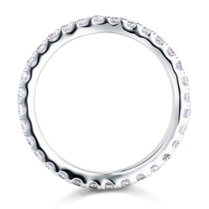 Anillo de eternidad de diamantes simulados redondos de 2 mm en plata de ley