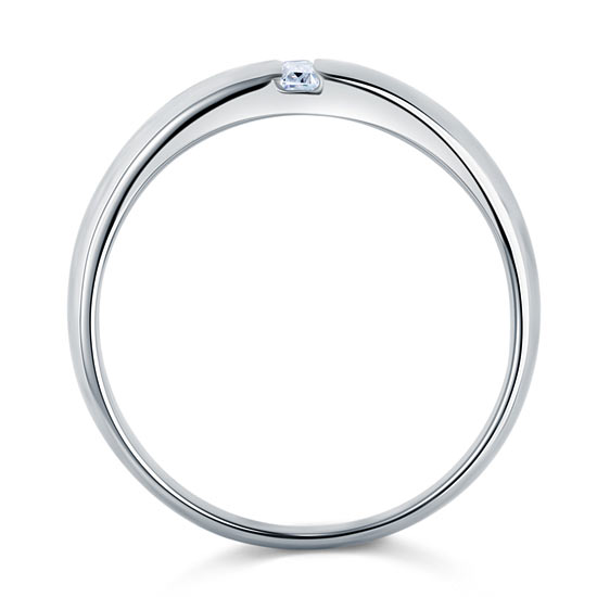 Anillo de tres diamantes simulados en plata de ley para hombre