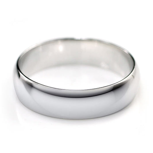 Alianza de boda de 5,4 mm en plata de ley para hombre