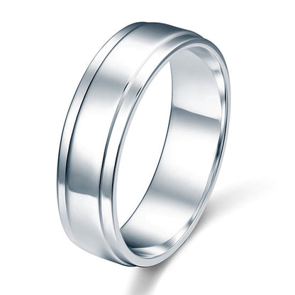 Alianza de boda de 6,3 mm en plata de ley para hombre