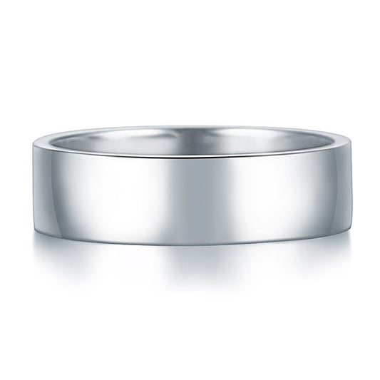 Alianza clásica lisa de 6,3 mm en plata de ley para hombre