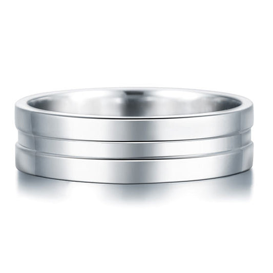 Anillo de bodas de 6,3 mm en plata de ley para hombre