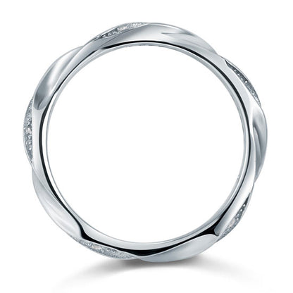 Alliance Eternity Twist en argent sterling avec diamants simulés