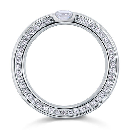 0.25 CT. Princess Cut Simulated Diamond Pavé Band in Sterling Silver