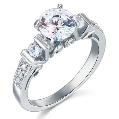 1.25 CT. Round Simulated Diamond Milgrain Ring in Sterling Silver