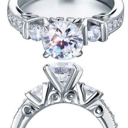 1.25 CT. Round Simulated Diamond Milgrain Ring in Sterling Silver