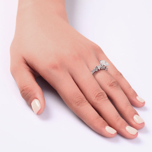 1.25 CT. Round Simulated Diamond Milgrain Ring in Sterling Silver