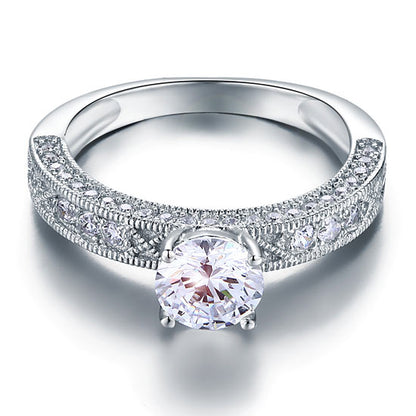 1.25 CT. Round Simulated Diamond Vintage Style Ring in Sterling Silver