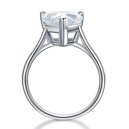 Anillo de plata de ley con diamante simulado de corte de corazón de 3,5 quilates