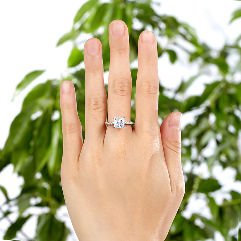 1.5 CT. Princess Cut Simulated Diamond Engagement Ring in Sterling Silver